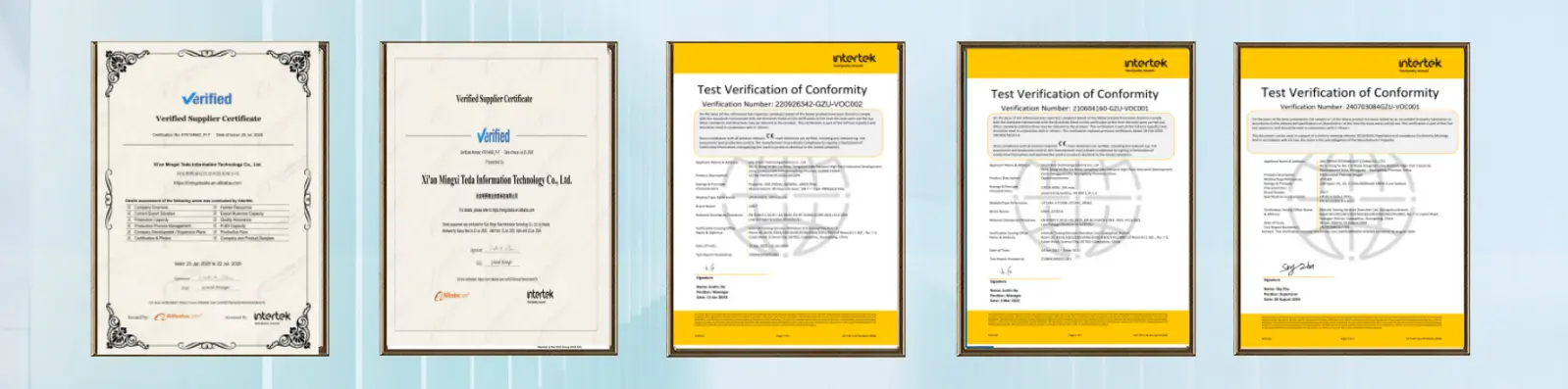 Certifications and Certificates Certifications and Certificates