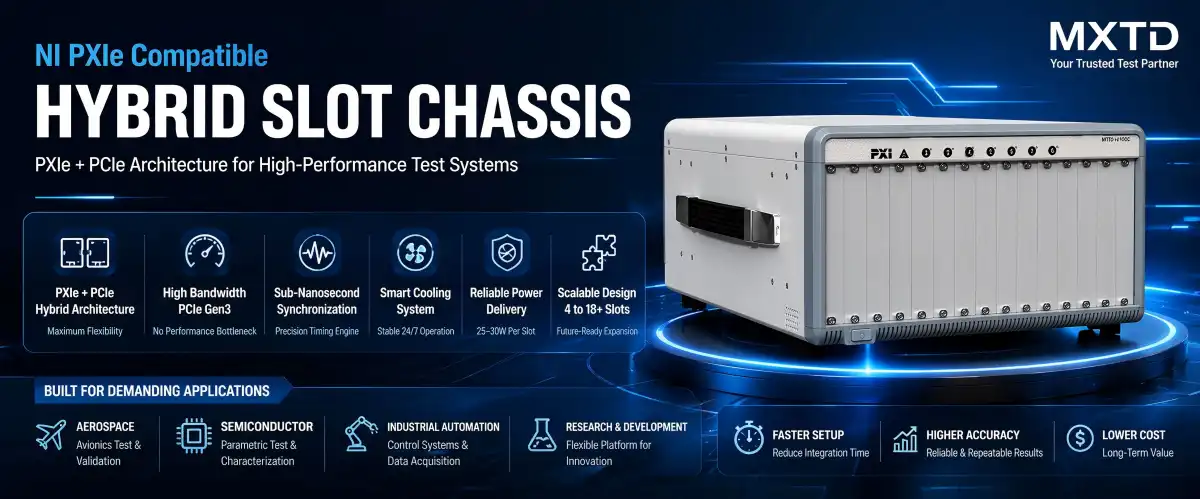 NI PXIe Compatible Hybrid Slot Chassis