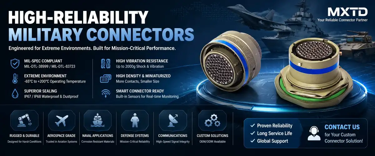 High-reliability military connectors