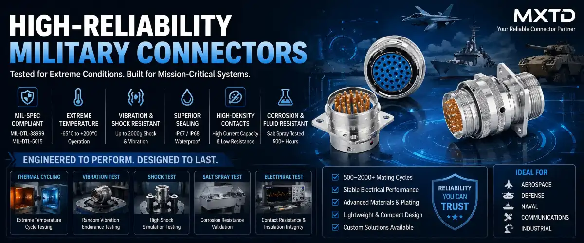 High-reliability military connectors 