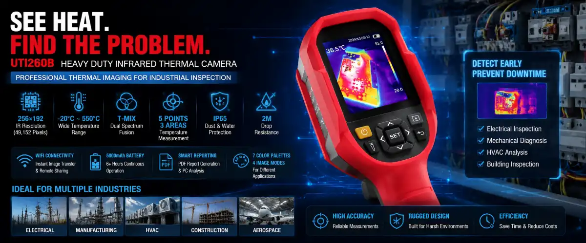 UTI260B Heavy Duty Infrared Thermal Camera UTI260B Heavy Duty Infrared Thermal Camera