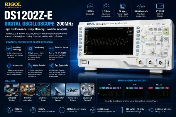 Can DS1202Z-E Digital Oscilloscope 200MHz Improve Debugging Speed?