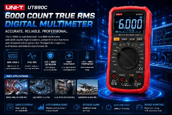 UT890C Digital Multimeter 6000 Count for Professional Maintenance